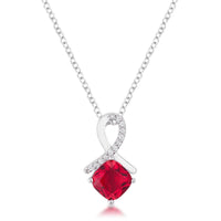 Thumbnail for 8mm Cushion Cut Cubic Zirconia Garnet Fashion Pendant Pendants JGI   