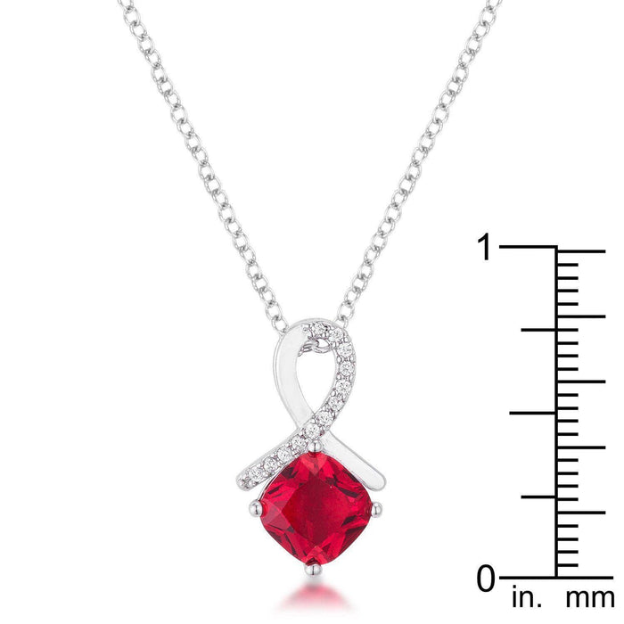 8mm Cushion Cut Cubic Zirconia Garnet Fashion Pendant Pendants JGI   