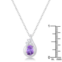 Thumbnail for 8mm Oval Cut Cubic Zirconia Lavender Fashion Pendant Pendants JGI   
