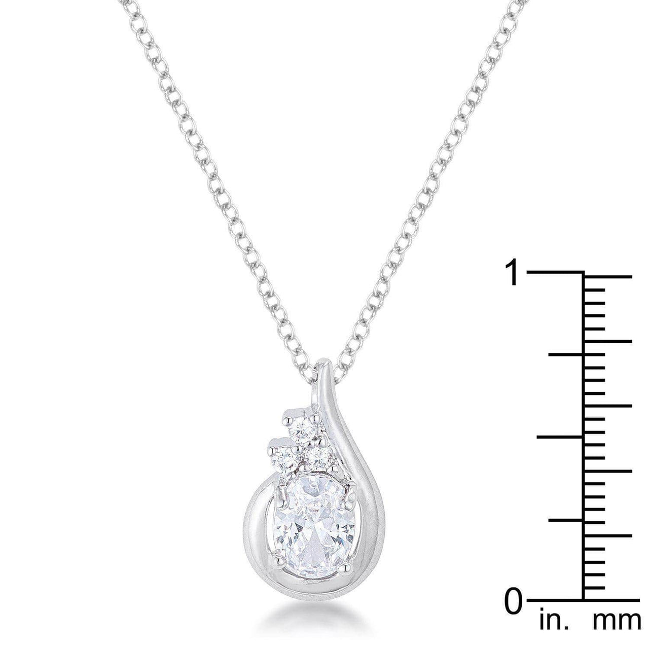 8mm Oval Cut Cubic Zirconia Fashion Pendant Pendants JGI   