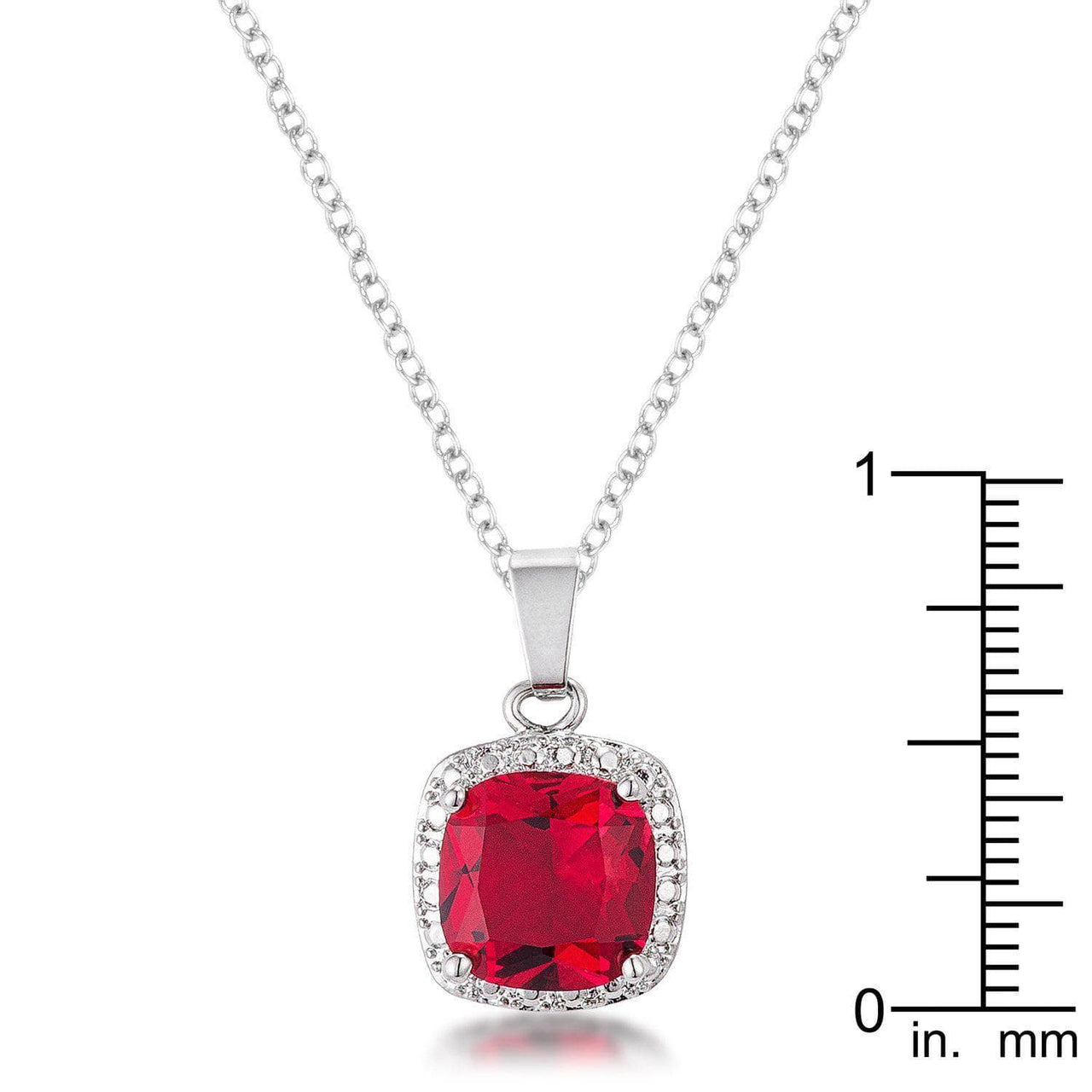 10mm Cushion Cut Garnet CZ Fashion Pendant Pendants JGI   