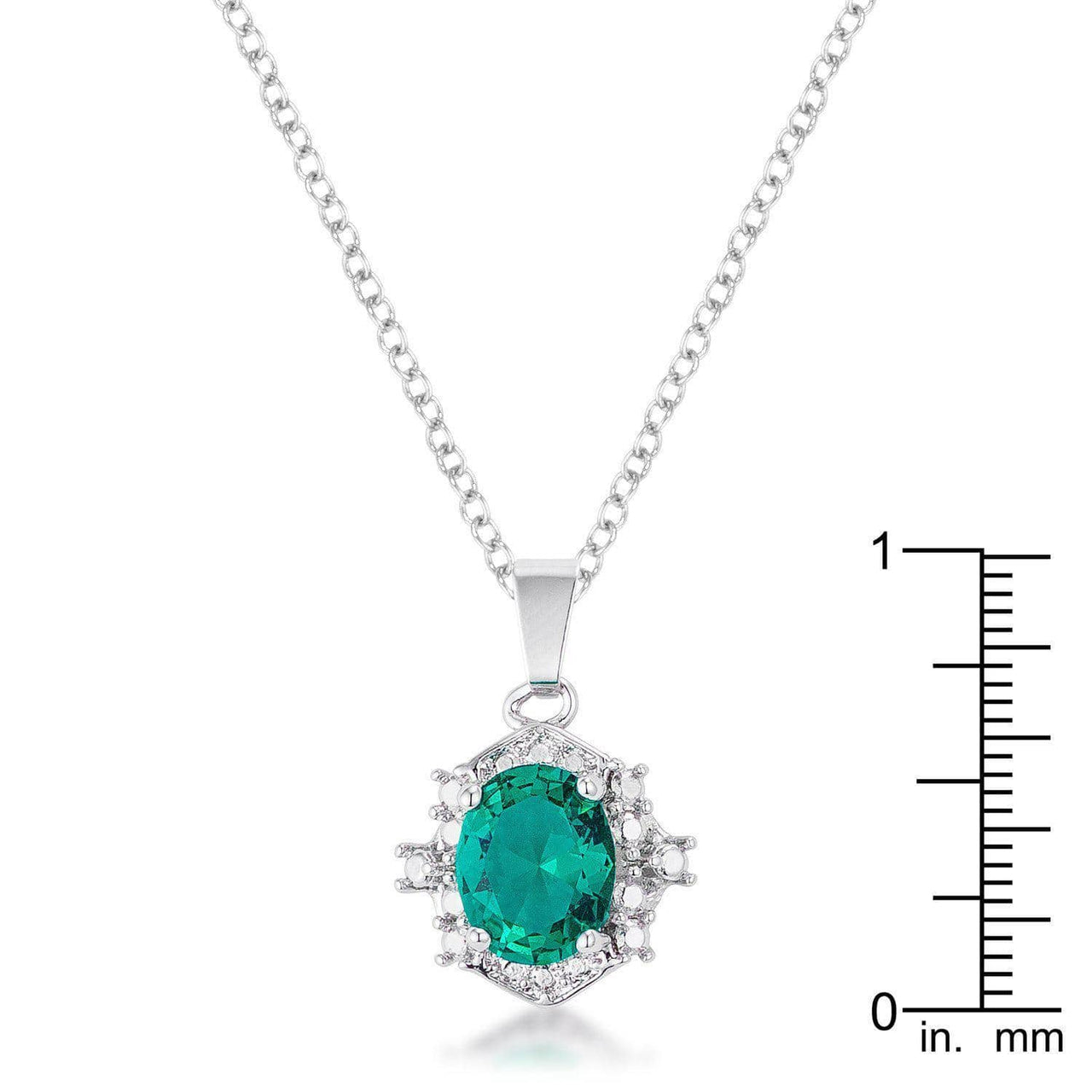 10mm Oval Cut Emerald CZ Fashion Pendant Pendants JGI   