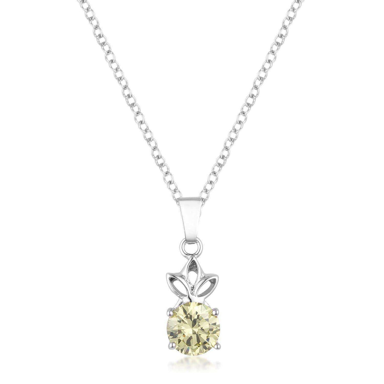 8mm Round Cut Jonquil Cubic Zirconia Fashion Pendant Pendants JGI   
