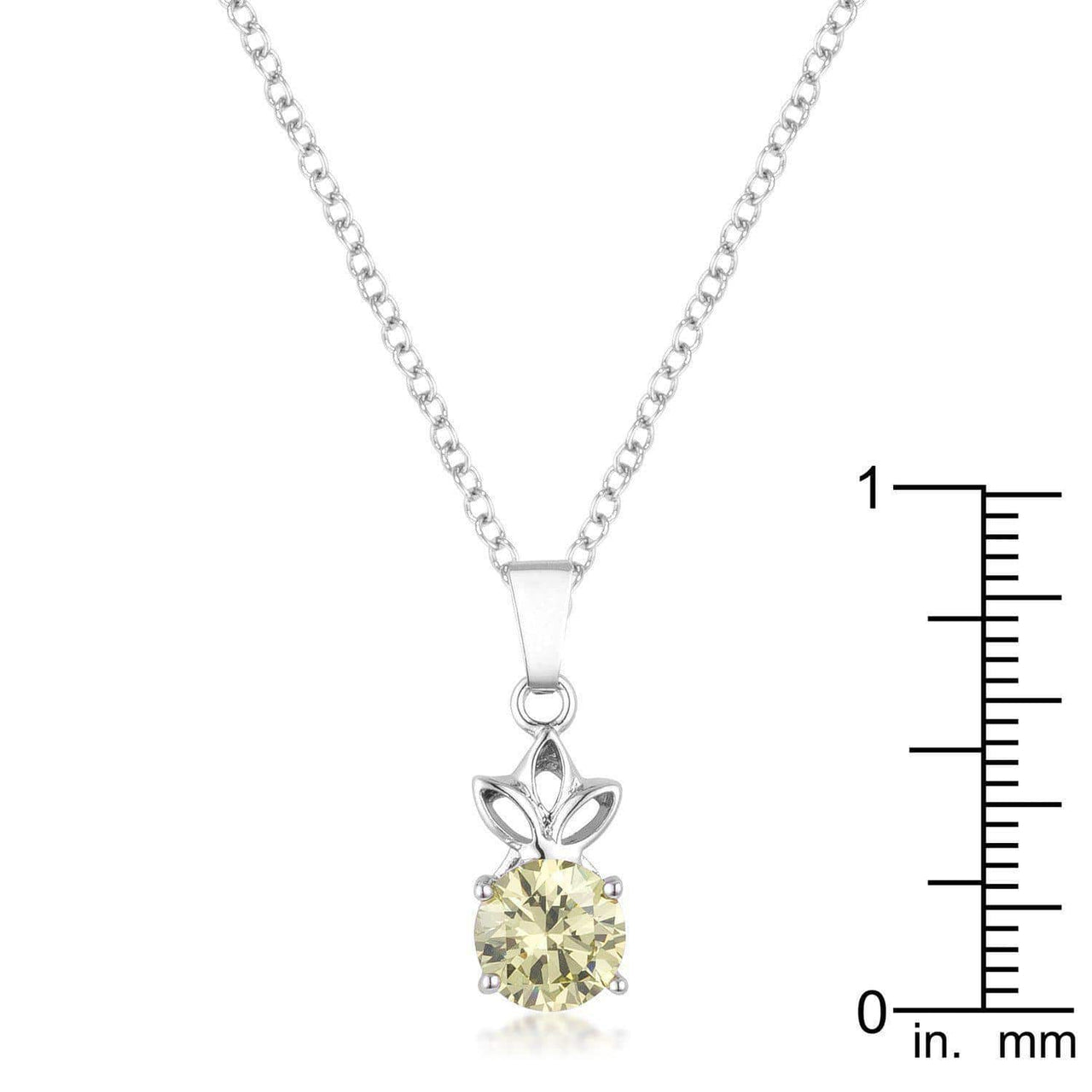 8mm Round Cut Jonquil Cubic Zirconia Fashion Pendant Pendants JGI   