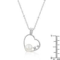 Thumbnail for Pearl Cubic Zirconia Heart Pendant Pendants JGI   