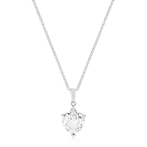 Rhodium Plated Big Heart Pendant Pendants JGI   