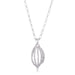 Rhodium Plated Contemporary Clear Crystal Drop Necklace Pendants JGI   
