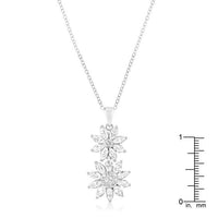 Thumbnail for Rhodium Plated Dual Floral Pendant Pendants JGI   