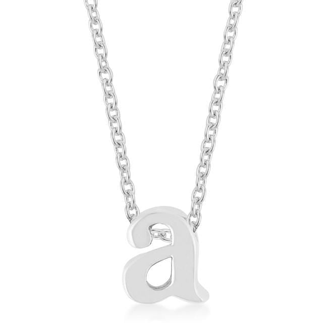Rhodium Plated Finish Initial A Pendant Pendants JGI   
