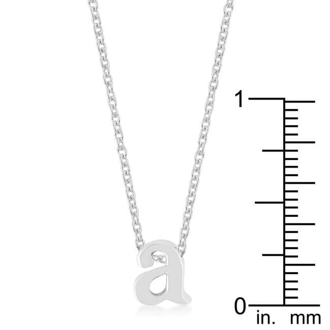 Rhodium Plated Finish Initial A Pendant Pendants JGI   