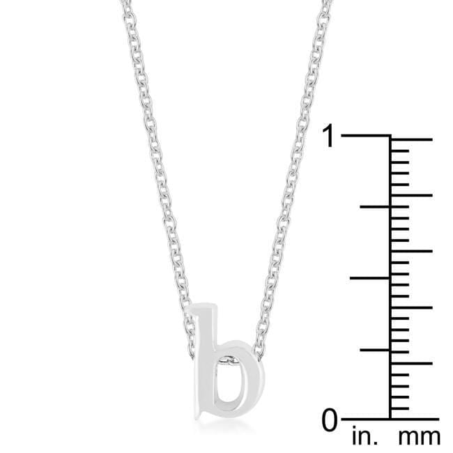 Rhodium Plated Finish Initial B Pendant Pendants JGI   