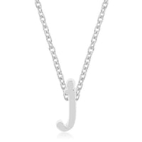 Thumbnail for Rhodium Plated Finish Initial J Pendant Pendants JGI   