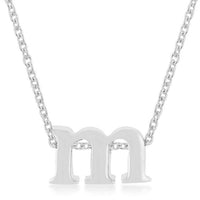 Thumbnail for Rhodium Plated Finish Initial M Pendant Pendants JGI   