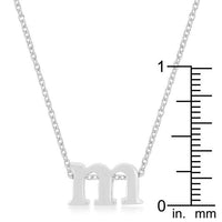 Thumbnail for Rhodium Plated Finish Initial M Pendant Pendants JGI   