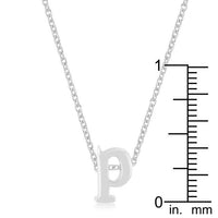 Thumbnail for Rhodium Plated Finish Initial P Pendant Pendants JGI   