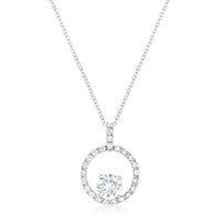 Thumbnail for Rhodium Plated Halo Elegance Pendant Pendants JGI   