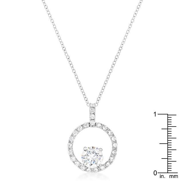 Rhodium Plated Halo Elegance Pendant Pendants JGI   