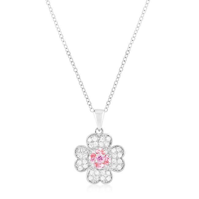 Rhodium Plated Lucky Clover Pendant Pendants JGI   
