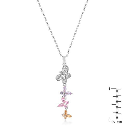 Rhodium Plated Multi-Butterfly Pendant Pendants JGI   