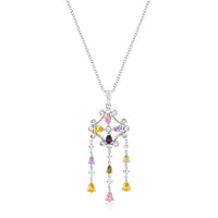 Thumbnail for Rhodium Plated Multi-Color Dangle Pendant Pendants JGI   