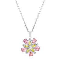 Thumbnail for Rhodium Plated Multi-Floral Pendant Pendants JGI   