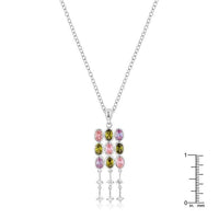 Thumbnail for Rhodium Plated Oval CZ Crest Pendant Pendants JGI   