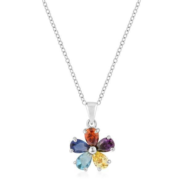 Rhodium Plated Pedal Pendant Pendants JGI   