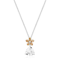 Thumbnail for Rhodium Plated Trillion Floral Pendant Pendants JGI   