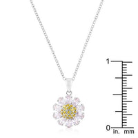Thumbnail for Silvertone Purple and Yellow Cubic Zirconia Floral Pendant Pendants JGI   