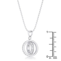 Thumbnail for Tera 0.65ct CZ Rhodium Double Ring Drop Necklace Pendants JGI   