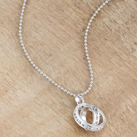 Thumbnail for Tera 0.65ct CZ Rhodium Double Ring Drop Necklace Pendants JGI   