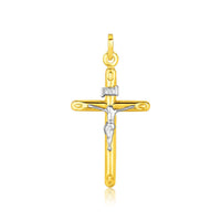Thumbnail for 14k Two Tone Gold Cross Pendant Pendants Angelucci Jewelry   