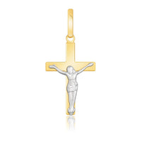 Thumbnail for 14k Two Tone Gold Crucifix Motif Pendant Pendants Angelucci Jewelry   