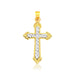 14k Two Tone Gold Diamond Cut Cross Pendant Pendants Angelucci Jewelry   