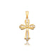 14k Two-Tone Gold Fancy Cross Pendant with Diamond Cuts Pendants Angelucci Jewelry   