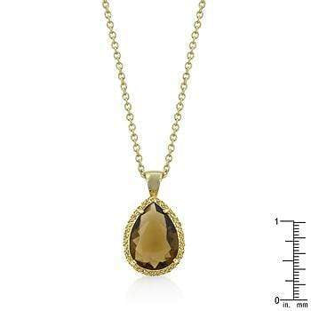 Yellow Cubic Zirconia Teardrop Pendant Pendants JGI   