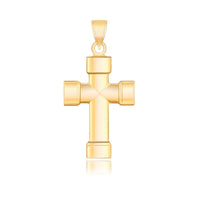 Thumbnail for 14k Yellow Gold Cross Pendant with Block Like Ends Pendants Angelucci Jewelry   