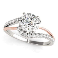 Thumbnail for 14k White And Rose Gold Bypass Shank Diamond Engagement Ring (1 1/3 cttw) Rings Angelucci Jewelry   
