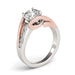 14k White And Rose Gold Bypass Shank Diamond Engagement Ring (1 1/8 cttw) Rings Angelucci Jewelry   