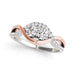 14k White And Rose Gold Infinity Style Two Stone Diamond Ring (5/8 cttw) Rings Angelucci Jewelry   