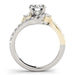 14k White And Yellow Gold Round Bypass Diamond Engagement Ring (1 1/2 cttw) Rings Angelucci Jewelry   