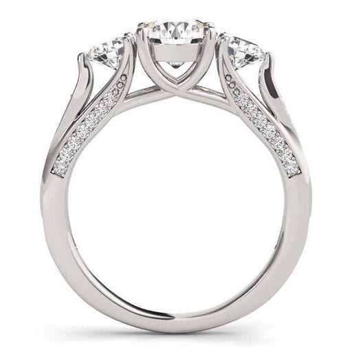 14k White Gold 3 Stone Style Round Diamond Engagement Ring (1 3/4 cttw) Rings Angelucci Jewelry   