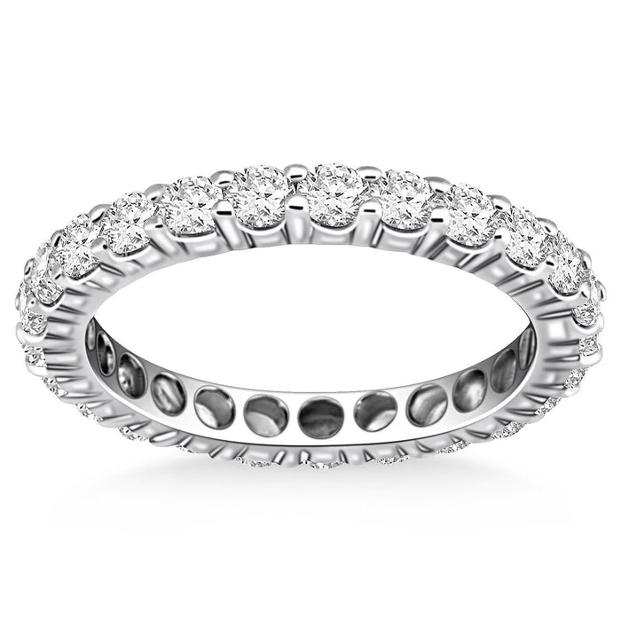 14k White Gold Ageless Round Cut Diamond Eternity Ring Rings Angelucci Jewelry   