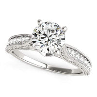 Thumbnail for 14k White Gold Antique Design Diamond Engagement Ring (1 5/8 cttw) Rings Angelucci Jewelry   