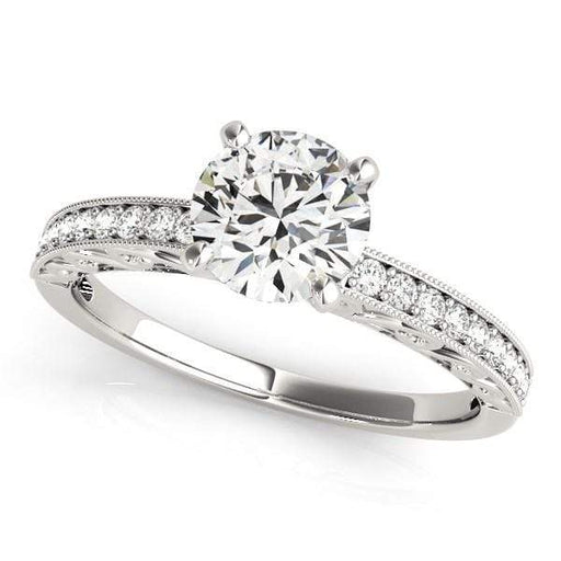 14k White Gold Antique Style Diamond Engagement Ring (1 1/8 cttw) Rings Angelucci Jewelry   
