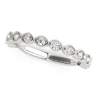 Thumbnail for 14k White Gold Antique Style Diamond Wedding Band (3/8 cttw) Rings Angelucci Jewelry   
