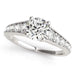 14k White Gold Antique Tapered Shank Diamond Engagement Ring (1 3/8 cttw) Rings Angelucci Jewelry   