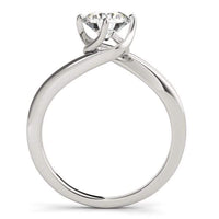 Thumbnail for 14k White Gold Bypass Style Solitaire Round Diamond Engagement Ring (1 cttw) Rings Angelucci Jewelry   