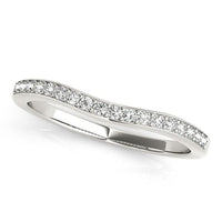 Thumbnail for 14k White Gold Channel Curved Diamond Wedding Band (1/4 cttw) Rings Angelucci Jewelry   