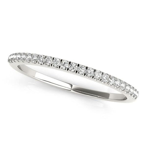 14k White Gold Classic Pave Set Diamond Wedding Band (1/8 cttw) Rings Angelucci Jewelry   